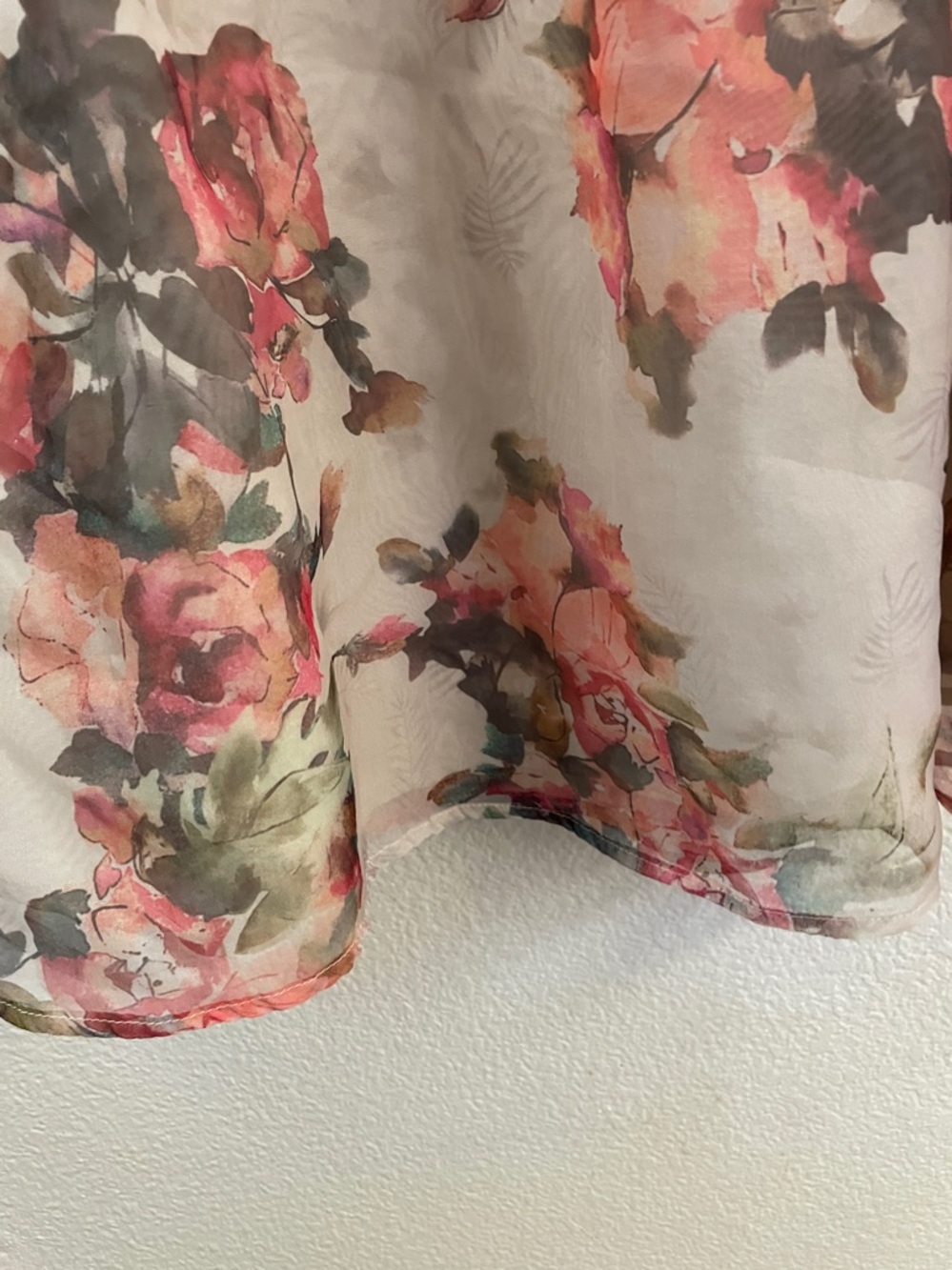 Floral Sheer floral dress in Cream baby doll coquette XL 19x35 - Picture 3 of 9